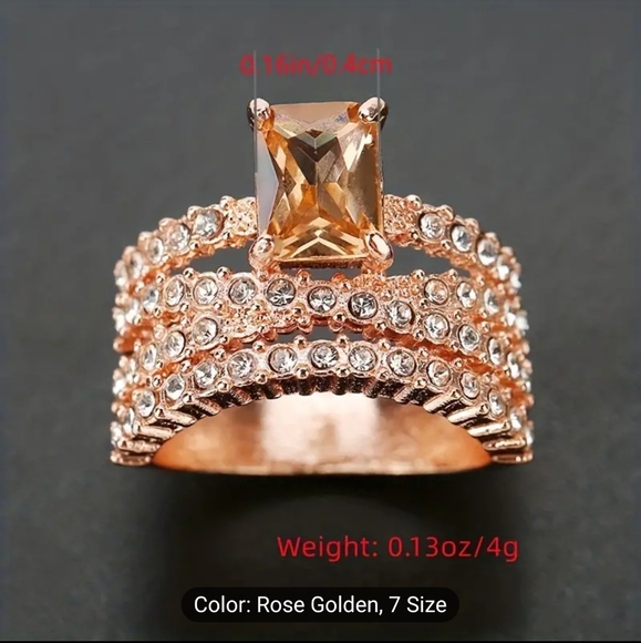 🔥🔥BACK IN STOCK🔥🔥Sparkling Morganite Women's Rose Gold Plated Winding Ring - Picture 6 of 16